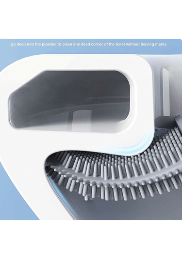 Tuvalet Fırçası Silikon Esnek Kaymaz Saplı Derinlemesine Temizlik Katlanabilir B Çok Renkli