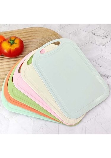 Dancemonkey 10 Adet Plastik Kaymaz Kesme Tahtası Turuncu Renk, Mutfakta Kolay Kullanım Turuncu