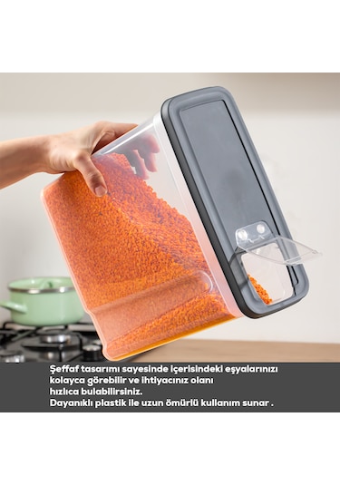 Porsima Org-451 Sandy 6'lı 5,90l Erzak Saklama Kabı Seti Antrasit