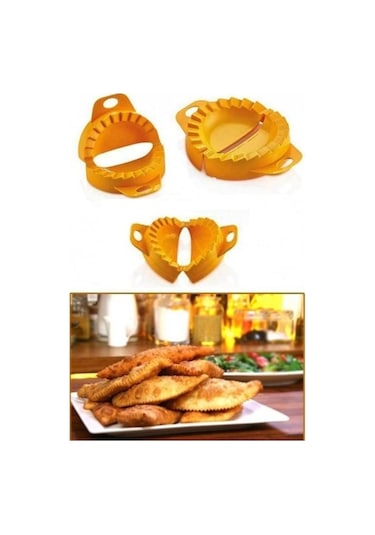 Ams Net 3lü Çiğ Börek Kurabiye Hamur İşi Ravioli Kesme Kalıbı Aparatı Sarı