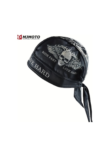 Turcoshop11 H03 Retro Motorsiklet Kask Balaklavası Erkek Yaz Spor Bandana Pirat Şapka