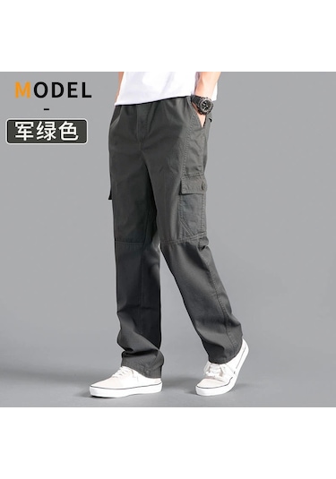Gqxaon Erkek Kargo Pantolon - Pamuk Siyah İş Pantolonu - Rahat Yaz Tırmanma Joggers Altın