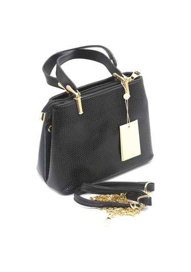 Armine 351 Kadın Deri Çanta Siyah - Altın
