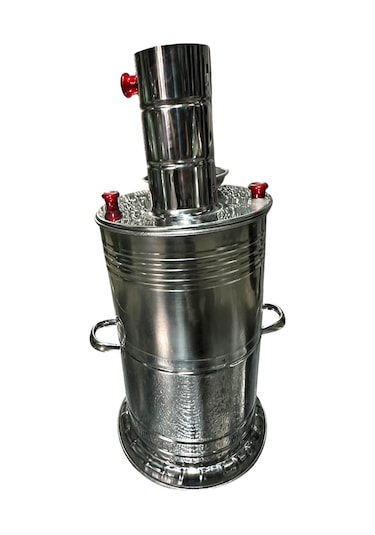 Odunlu Çift Musluklu Çelik Semaver 5 Lt -127