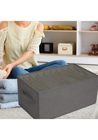 Suntek Giysi Yorgan Saklama Kutusu XL Gri 9 Izgara Gri
