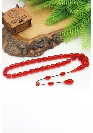 Koyu Kırmızı Arpa Kesim Özel Sistem Ateş Kehribar Tesbih 201024765