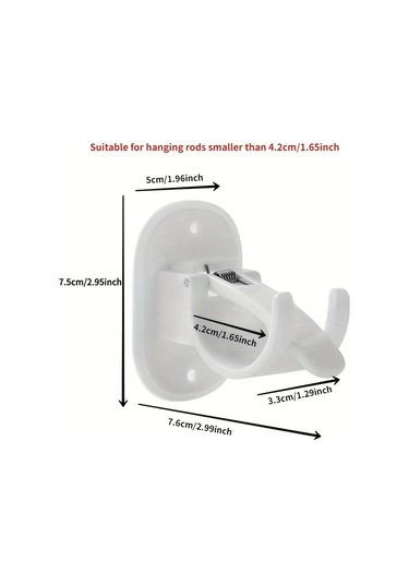 Adet Perde Çubuğu Braketi Delme Gerektirmeyen Perde Çubuğu Tutucuları, B Şeffaf