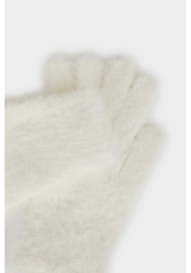 Defacto Kız Çocuk Triko Eldiven A6604a825wner214 Ekru