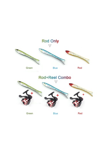 Jeehugo 1.6m Karbon Fiber Mini Balık Şekilli Olta Kamışı - Çocuklar İçin Taşınabilir Eğlence Olta Seti Yeşil