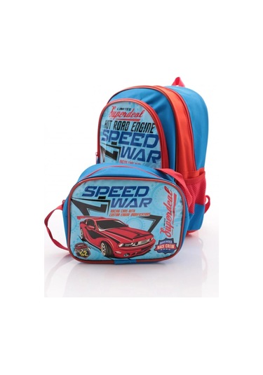 Erkek Çocuk 2 Li İlkokul Çantası Seti Beslenme Çantalı, Dayanıklı Ve Kullanımı Rahat Çok Renkli