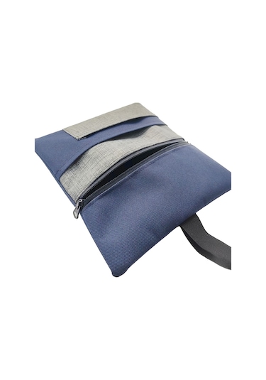 Mavi Gri Su Geçirmez Fermuarlı İmperteks Kumaştütün Kesesi Çantası Tütünlük Rd48 Mavi