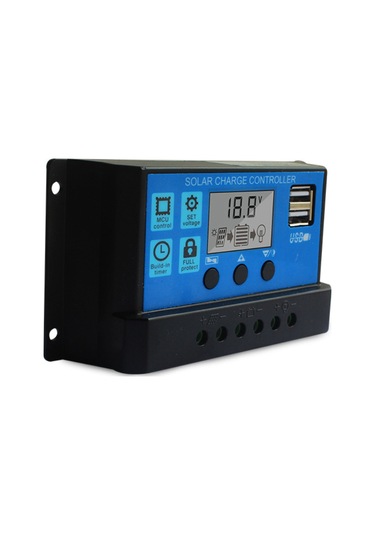 Yaozixa 30a Pwm Güneş Kontrolörü 12v/24v Otomatik Tanıma Led Ekranlı 5v/2a Usb Çıkışı Güç Yönetimi