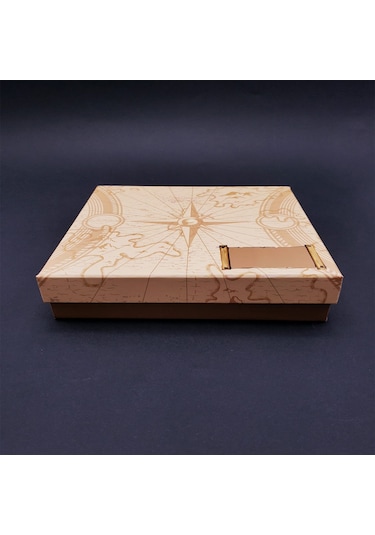 Büro Ev Ofis Hediyesi İçin Tekli Pusula Motifli Prestij Kutu