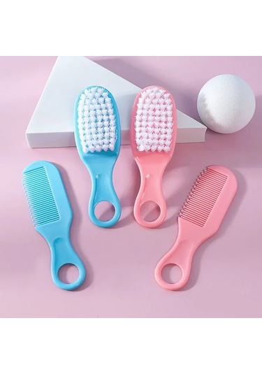 Bebek Saç Fırçası Tarak Taşınabilir Yenidoğan Bebek Tulumları Yumuşak Saç Fırçası Kafa Masajı Tarak Seti Bebek Çocuk Saç Bakım Malzemeleri