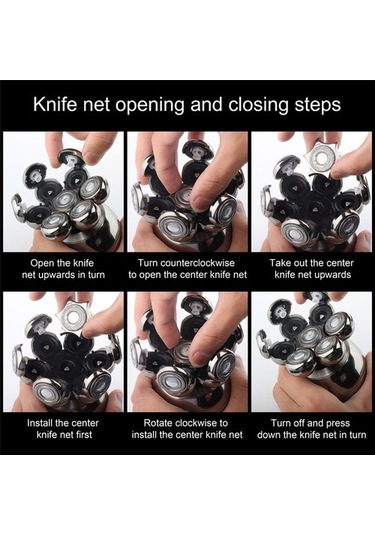 Joyhub Erkekler İçin Şarj Edilebilir 7'si 1 Arada Saç Sakal Burun Kesme Makinesi Siyah Stand E2abt3