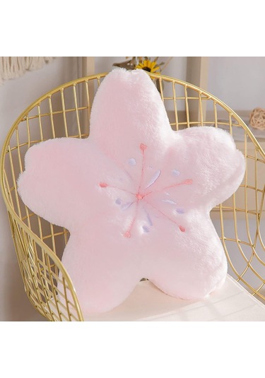 Neevoyu Pembe Pamuklu Kiraz Flanel Dekoratif Yastık - 45cm X 45cm - 350g Pembe