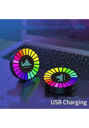 Fastbuy Usb Şarjlı Sesli Işık Serisi: Alici Isık, Ses Kontrollü, Muzikli Ortam Işığı