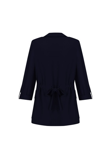 Kadın Apalet Detaylı Blazer Ceket Frn70703 Lacivert