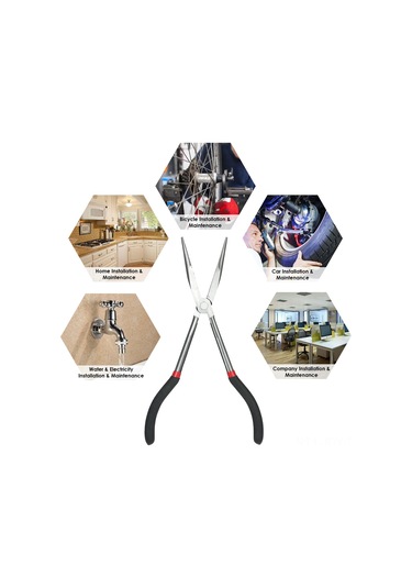 Youmex Uzun Uçlu Düz Ağızlı Pense - 45 Çelikten Yapılmış, El Kullanıma Uygun, Tamir Ve Atölyeler İçin Çok Renkli