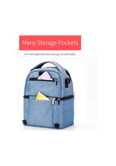 Moveevo Termal Anne Sütü Soğutucu & Elektrikli Pompa 2 Bölmeli Biberon + Yemek Çantası Pratik İş Kullanımı Açık Gri