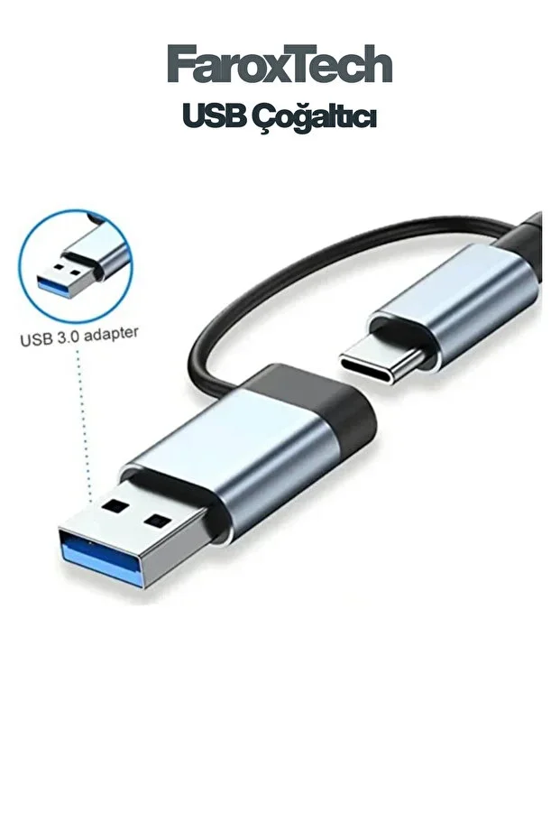 Usb Çoğaltıcı Çoklu Bağlantı Hub Usb 3.0, Usb 2.0, Usb-c, Hdmı, Sd Kart Destekli