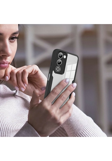 Oppo A5 5g/ Oppo A5 Kılıfı Akrilik + Tpu Şeffaf Telefon Kılıfı Ve Pet Ekran Filmi - Mavi Mavi