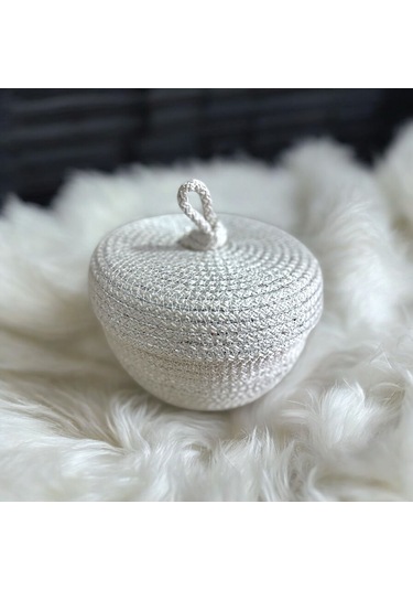 Hasır Sepet, Kapaklı Dekoratif Sepet, Çok Amaçlı Kutu, Şekerlik Sepeti