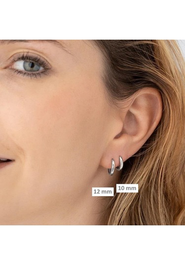 Cerrahi Çelik Düz Küpe Seti 4 Parça Silver Gri