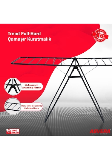 Yakut Serisi - Trend Full-hard Borulu Çamaşır Kurutmalık - Ekonomik Çamaşır Kurutma Askısı Antrasit
