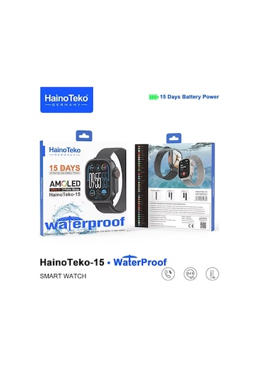 Haino Teko 15 Akıllı Saat + 3 Kordon Seti (İthalatçı Garantili)
