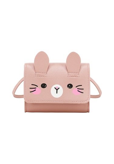 Sevimli Mini Omuz Askılı Bozuk Para Kadın Kız Çocuk Çantası Pembe