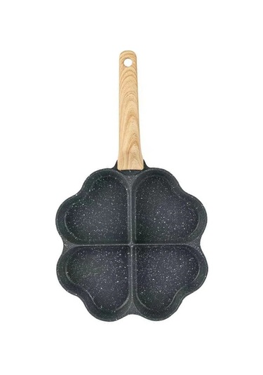 Ulzyvf Yumurta Tava Taş Siyah Saplı Omlet Kullanım Kızartma Günlük Ahşap Zy Siyah