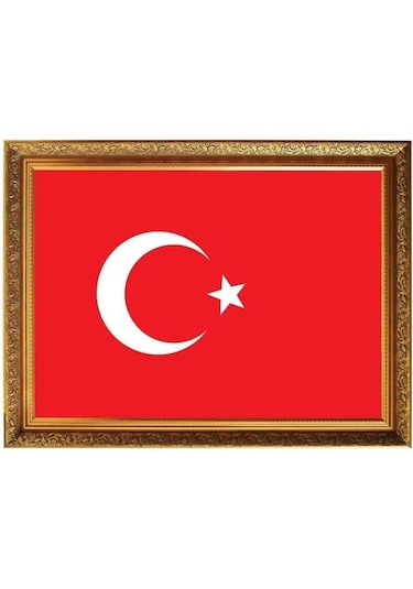Yaldızlı Çerçeveli Türk Bayrağı - 35x50cm