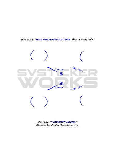 Mondial Drift L Gece Parlayan Sticker Set Paketi Jant li Mavi