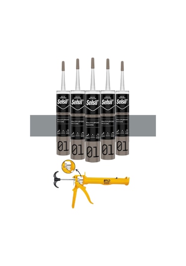 Selsil Ga Silikon 280 Gr. Gri 5 Adet ,alüminyum Tabanca Gri