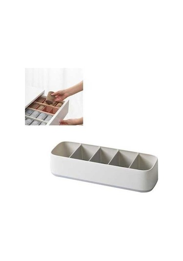 Tongxida Eviyle Çekmece Tipi Çorap Kutusu - Gri Beyaz Diğer