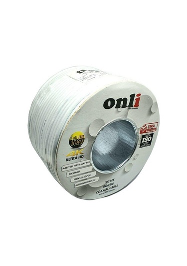 Onli Rg6U6 Beyaz Anten Kablosu 100 Metre 80 Tel