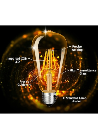 On Adet Rustik Led Ampül Dekoratif Ampül Edison Ampül