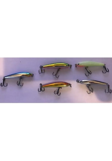 Profisher 5 Li Set Sert Yapay Balık Yem 3.5g 5 CM Bölmeli Kutu İç