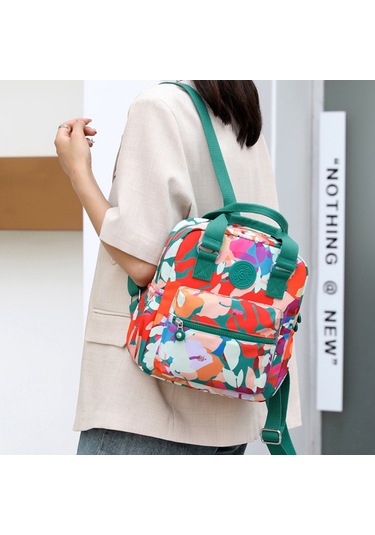 Geeksen Kadın Günlük Küçük Sırt Çantası Beige / Yeşil / Turuncu