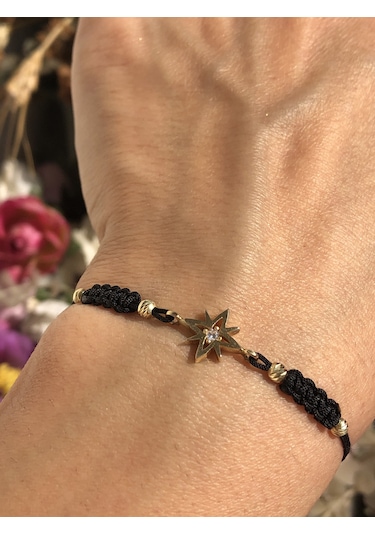 Altın Bileklik Kuzey Yıldızı Moda Bileklik Sarı Altın