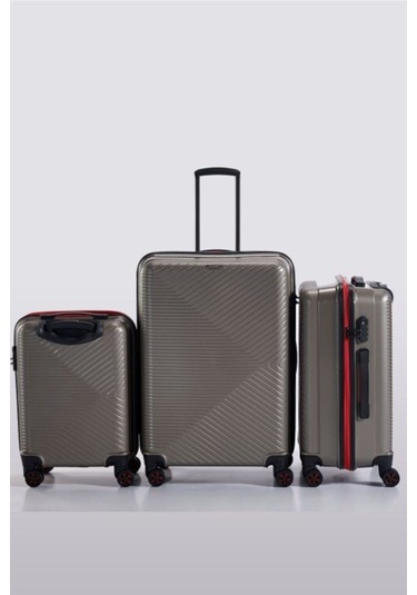 Ehs Unisex Gri 3'lü Set Valiz Gri