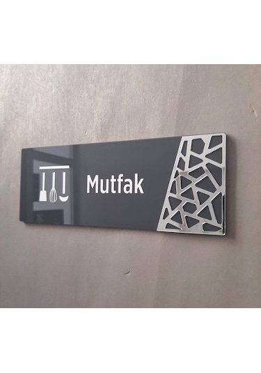 Antrasit Silver Pattern Seri Mutfak Kapı Isimliği