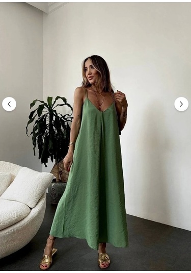 Aerobin Uzun Elbise Haki