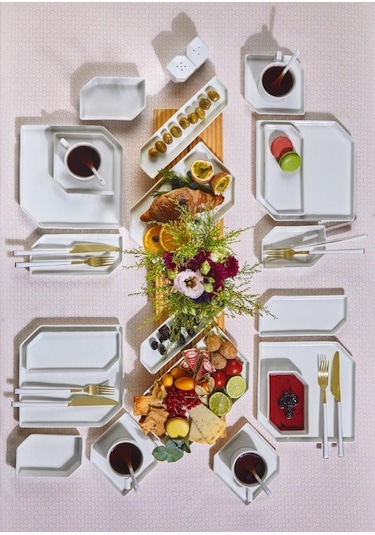 N3527 Flex 42 Parça 6 Kişilik Kahvaltı Takımı Beyaz