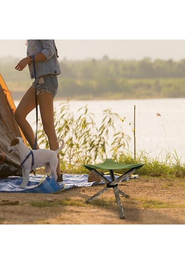 Açık Üçgen Tabure Kampı Su Geçirmez Tuval Taşınabilir Dıy Sandalye Akrep Balıkçılık Tabure Army Green Yeşil