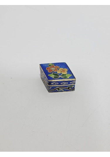 Antika Cloisonne Minyatür Kutu 3,7x2,9cm 122