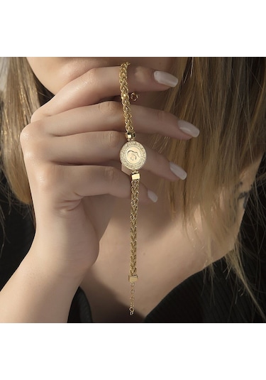 Çeyrek Altın Bileklik Ziynet Burgu Zincirli