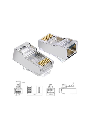 Cat6 Metal Rj45 Jack Konnektör Uç Lan Ethernet Jak 100 Adet