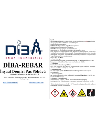 Diba Rebar Inşaat Demiri Pas Sökücü 5l